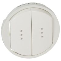 Celiane Лиц.панель Выкл  2-клав. с подсветкой  Белый